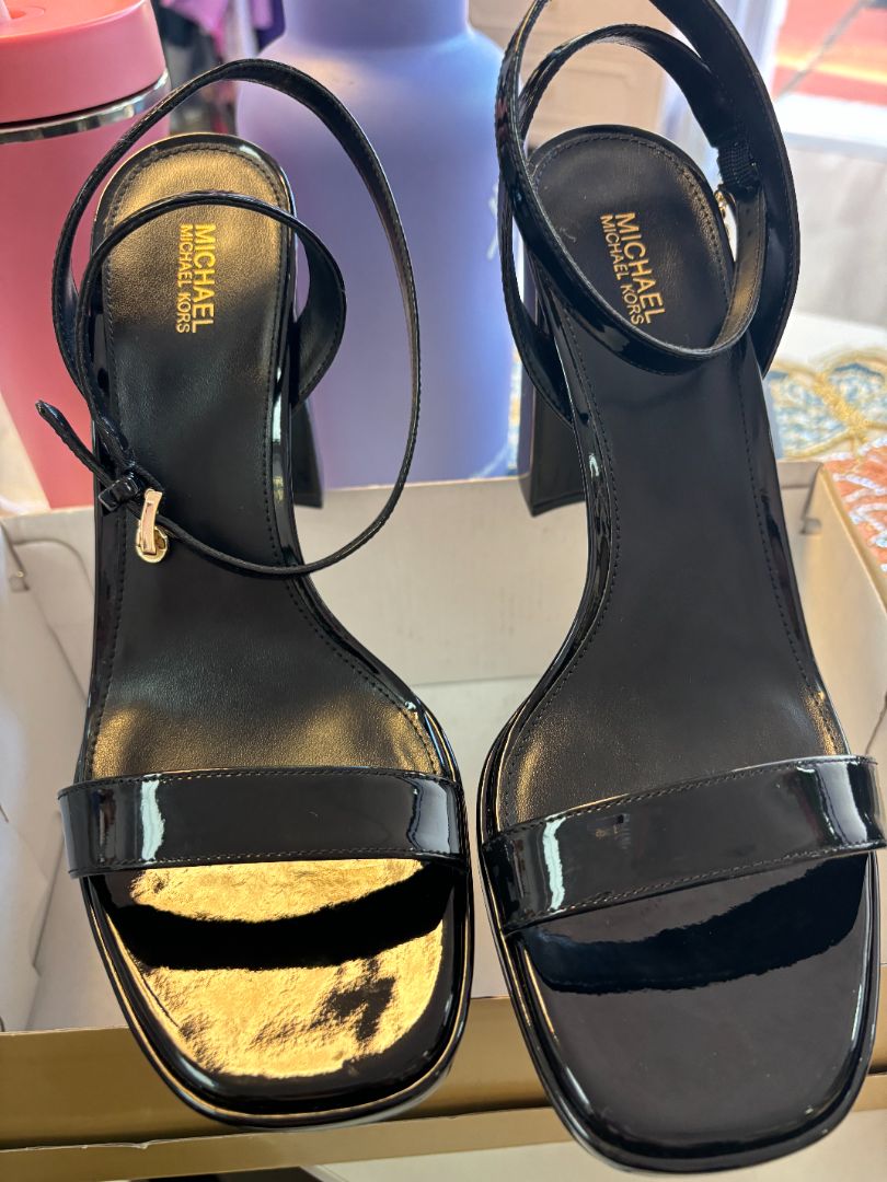 Black Michael Kors black patent strap heels NWT, 9