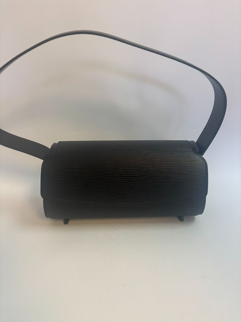 Noir Epi Louis Vuitton top handle, 12.5 x 6.5 x 3.5 x 7.5 handle drop