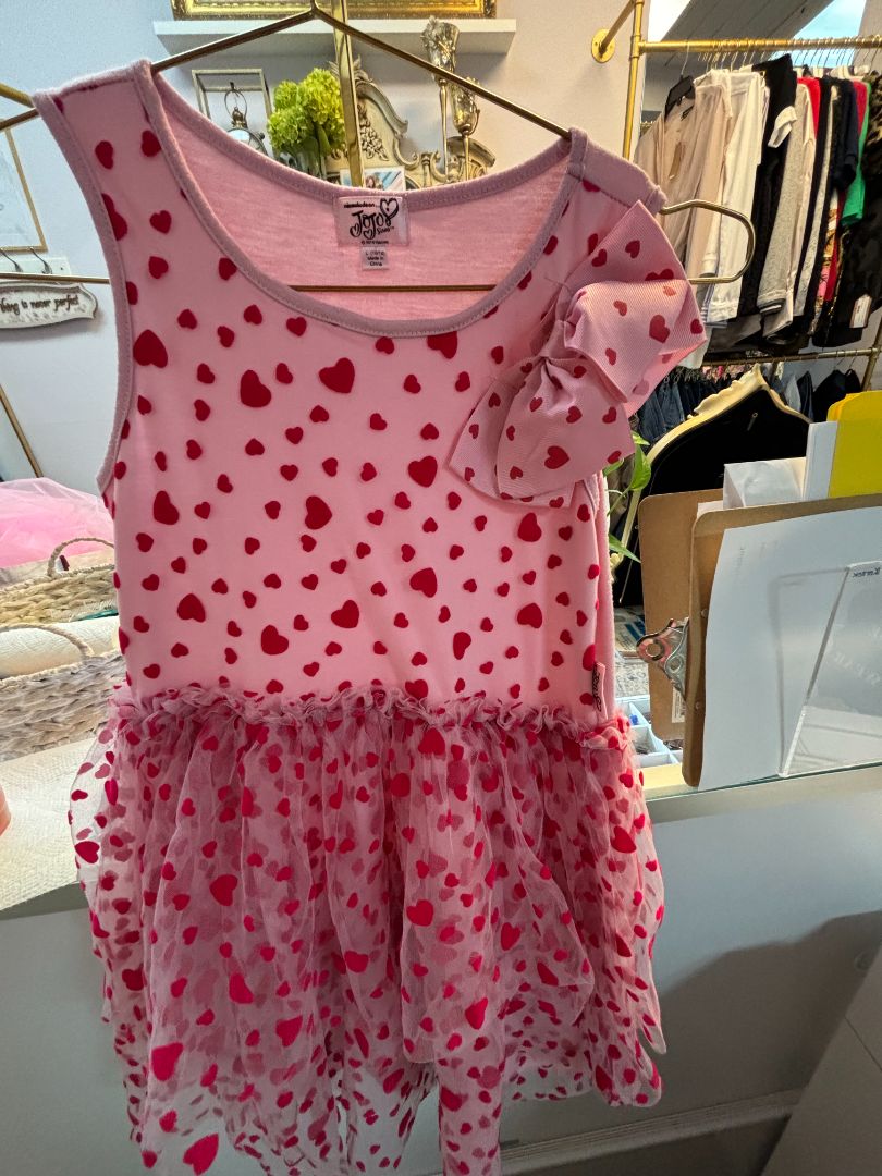 pink and red Jojo pink knit with hearts, L