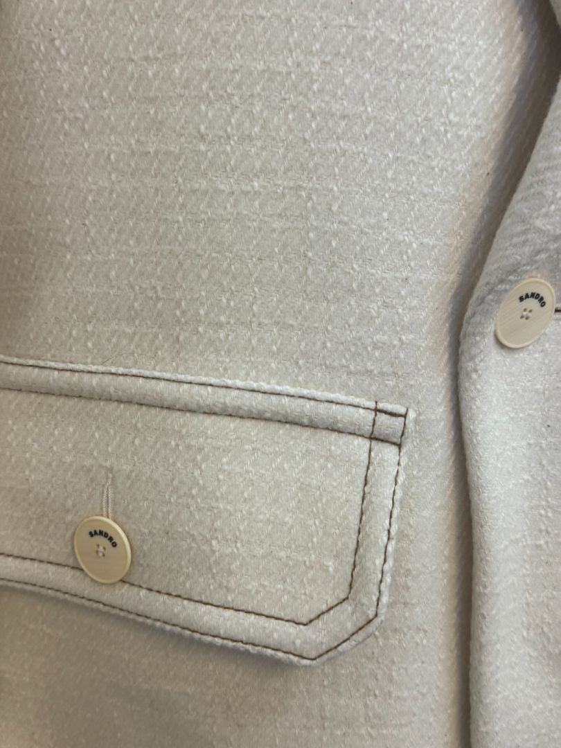 white Sandro double breast coat, L