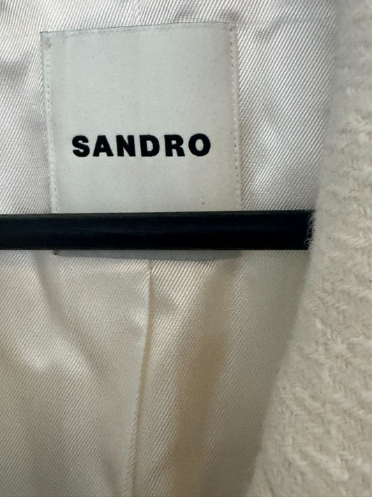 white Sandro double breast coat, L