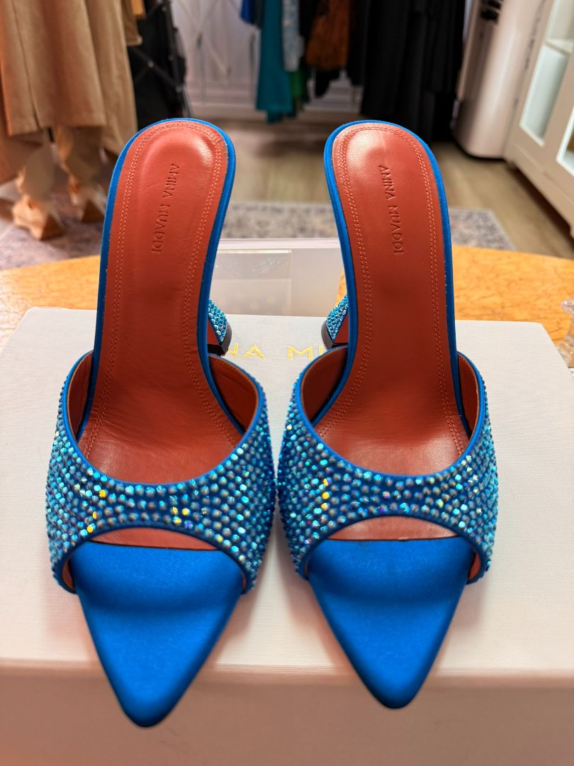 blue Amina Mouddi jeweled heels, 39
