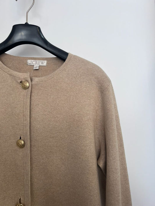 beige JCREW sweater coat, S