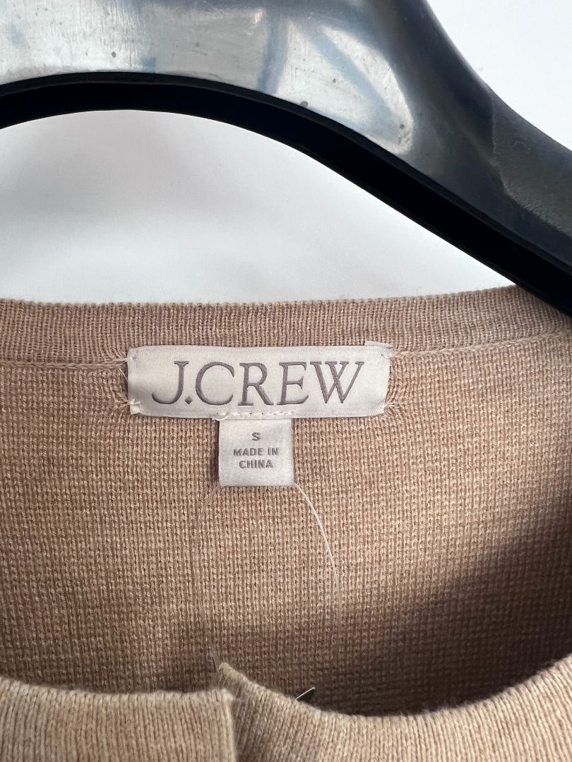 beige JCREW sweater coat, S