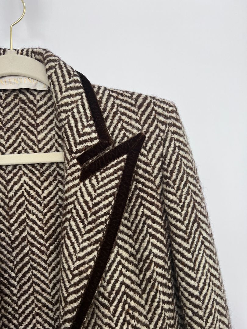 Valentino Herringbone Blazer Size 6