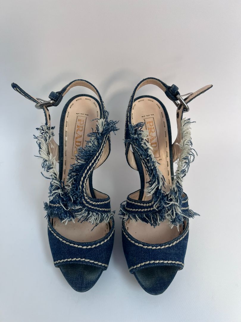 blue wash Prada denim pumps, 39.5 EU
