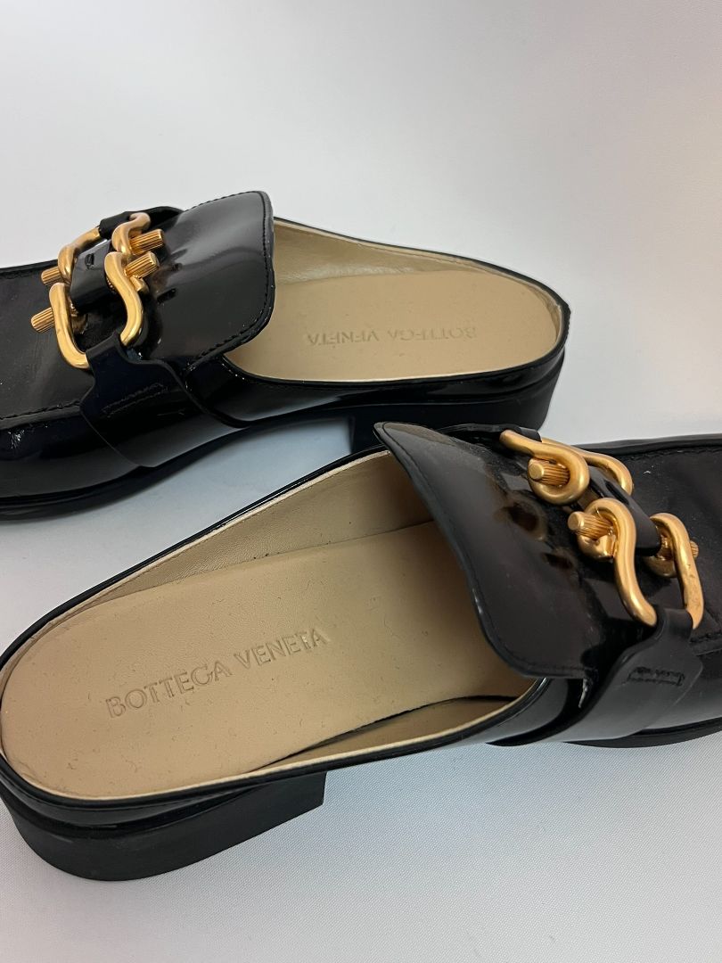 black Bottega Veneta designer mule, 37