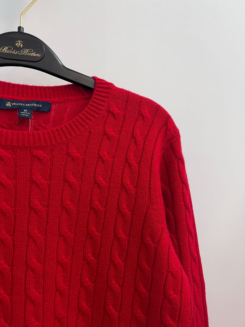 Brooks Brothers Red Cashmere Sweater, Medium NWT