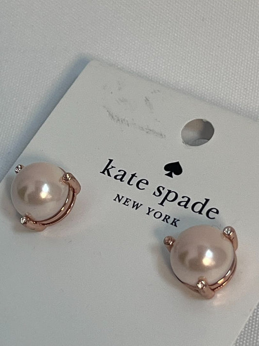 rose gold Kate Spade pearl earrings, one size