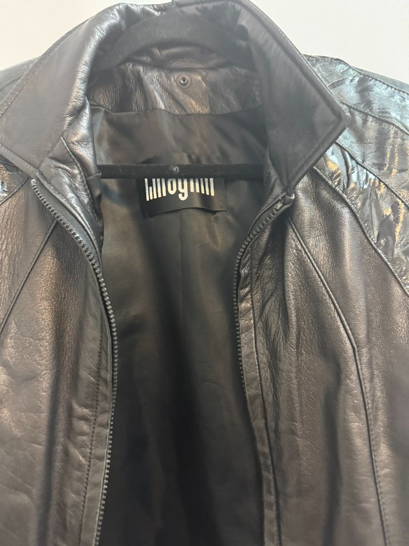 black I.Magnin leather jacket, S