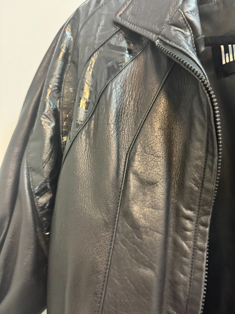 black I.Magnin leather jacket, S