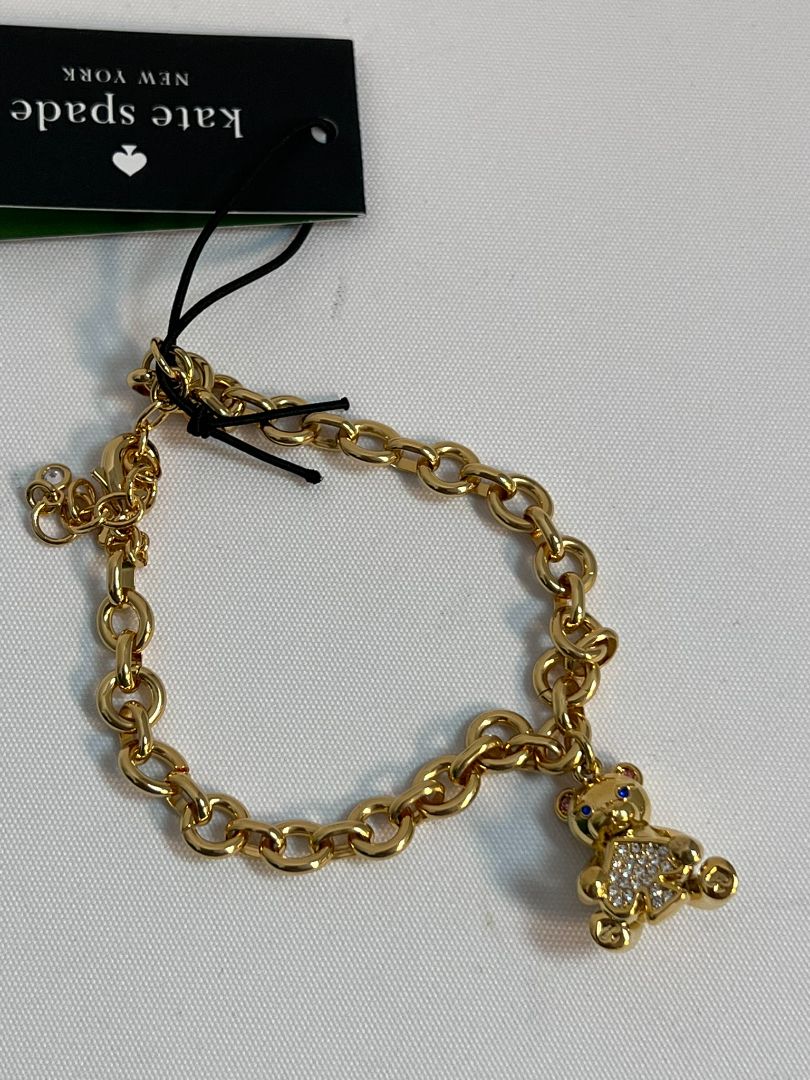 gold Kate Spade charm bracelet, one size