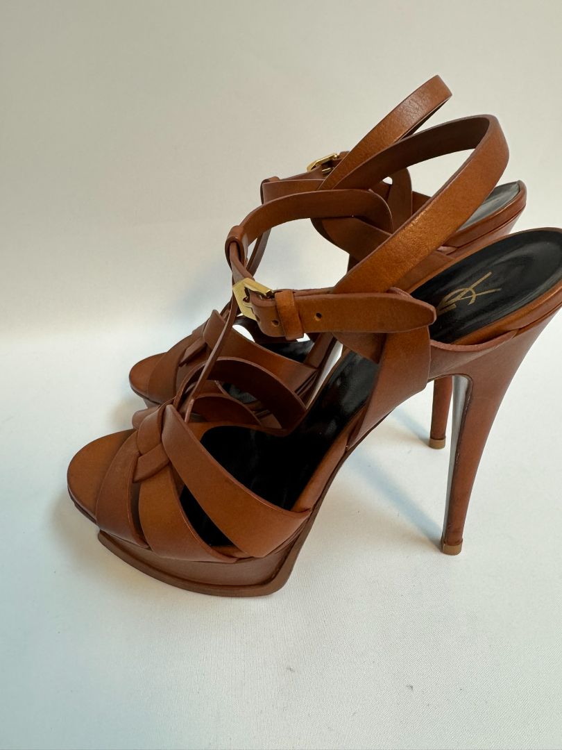 brown YSL platform sandals, 40