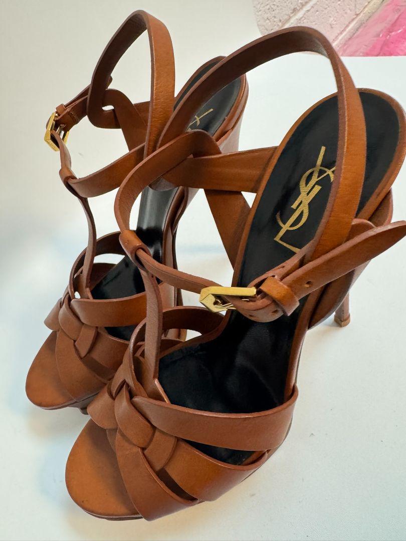 brown YSL platform sandals, 40