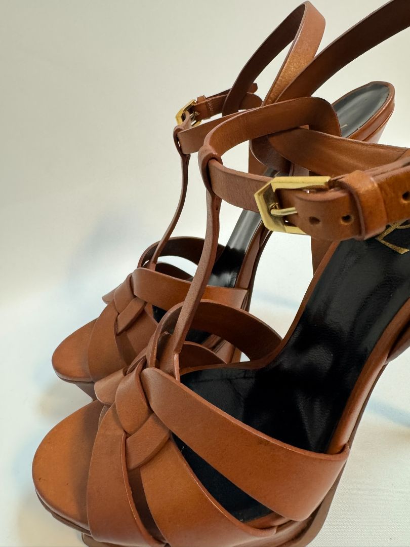 brown YSL platform sandals, 40