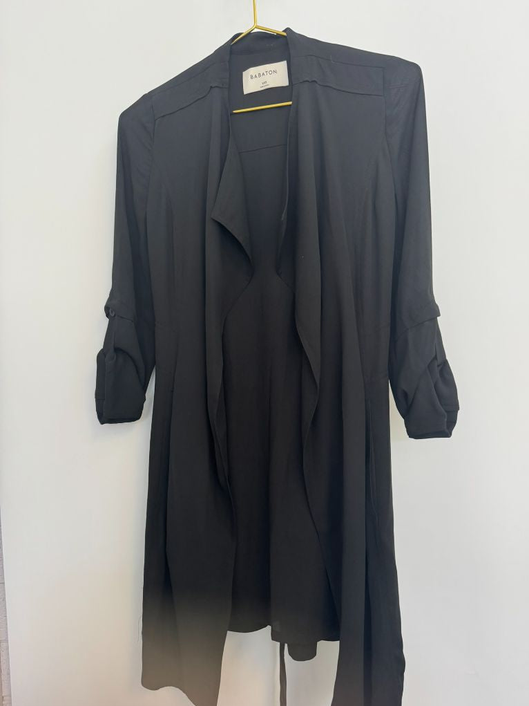 black Babaton swing coat, xxs