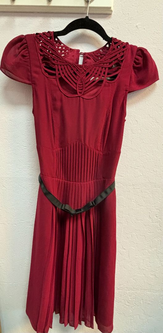 burgundy Karen Millen belted dress, 2