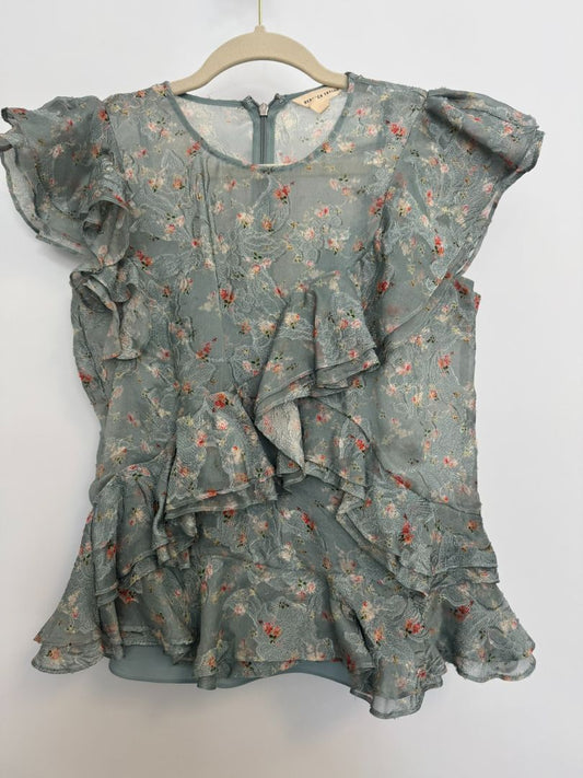 blue Rebecca Taylor floral top, 0