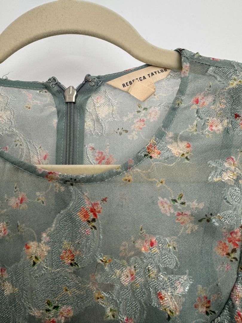 blue Rebecca Taylor floral top, 0
