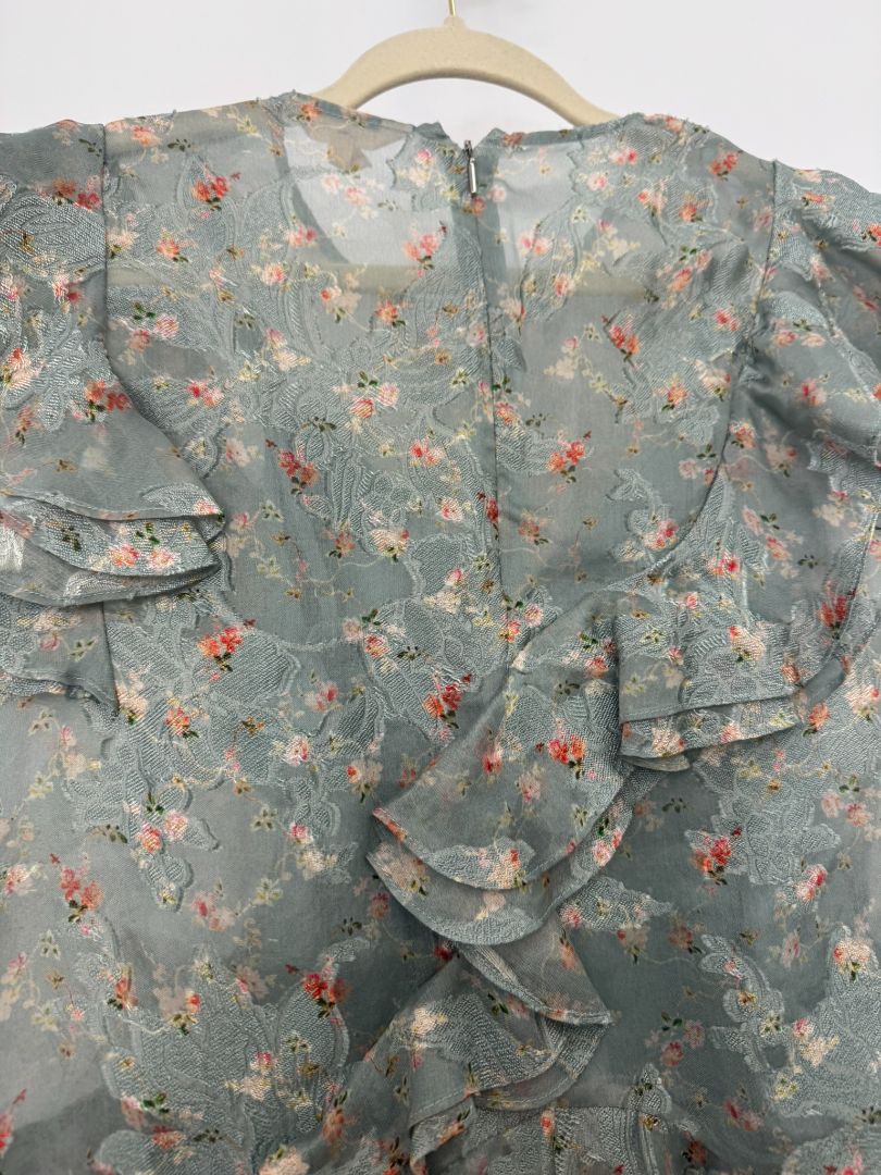 blue Rebecca Taylor floral top, 0