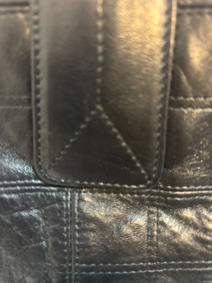 black Chanel tote, Dimensions (Estimated): Length: 14 in Height: 10 in Depth: 5.5 in Handle Drop: 7 in