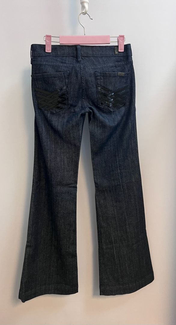 dark navy 7 for all mankind ` flared jeans, 24