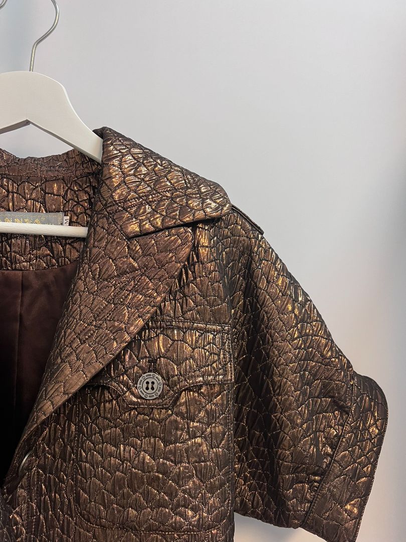 brown metallic Annva buttoned jacket, M