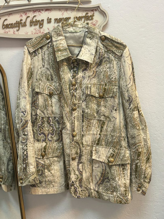 bge/grn/prpl Robert Graham Paisley Jacket, 40 R