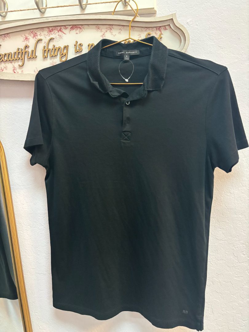 black Robert Barakett polo shirt, S
