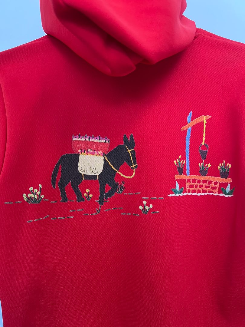 red COMME des GARCONS kids hoodie, L