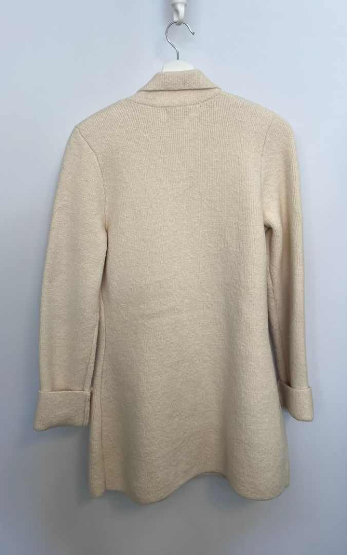 white Express sweater coat, M