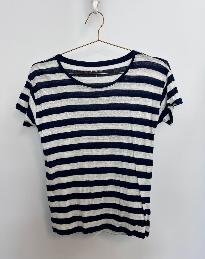 blue & white Jcrew t-shirt, S