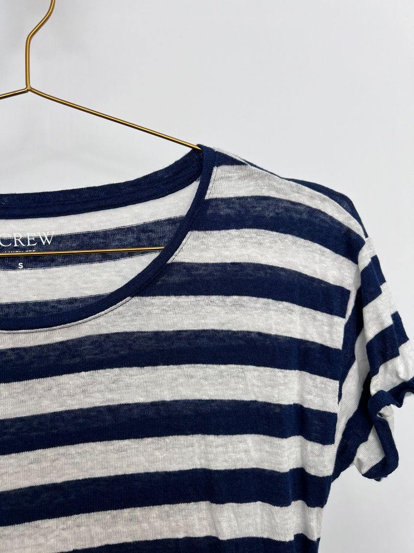 blue & white Jcrew t-shirt, S