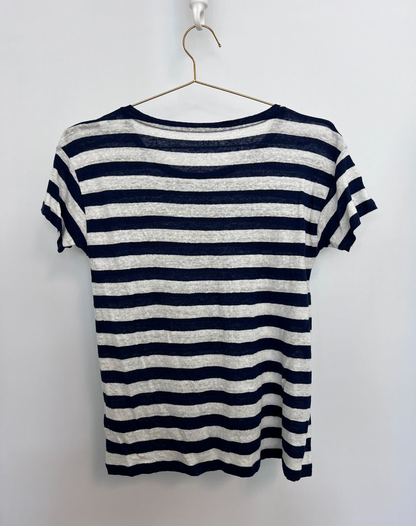 blue & white Jcrew t-shirt, S