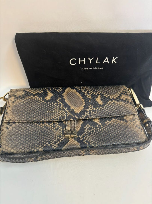 snakeskin Chylak Python-Embossed Leather Crossbody Bag, Length: 9.5 in Height: 6 in Depth: 2.5 in Strap Drop (Adjustable): 18–22 in