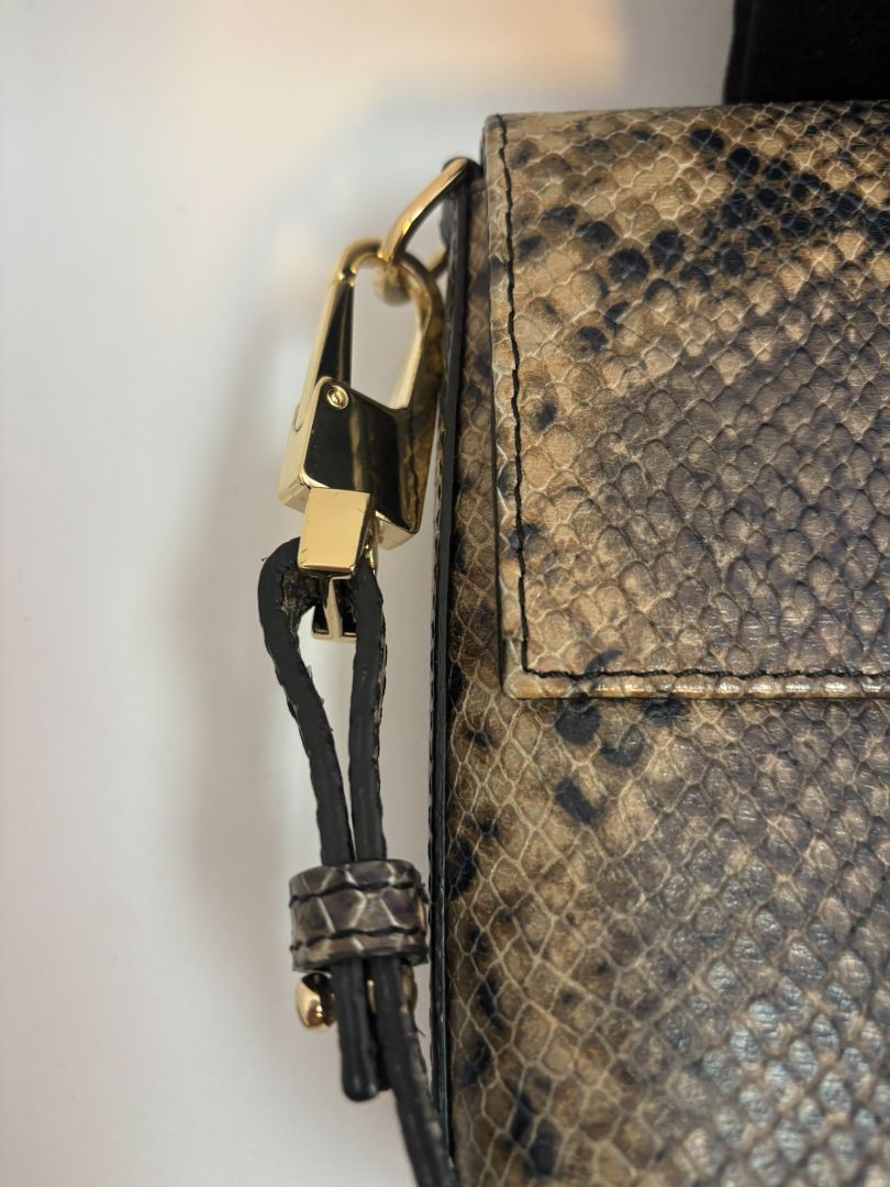 snakeskin Chylak Python-Embossed Leather Crossbody Bag, Length: 9.5 in Height: 6 in Depth: 2.5 in Strap Drop (Adjustable): 18โ22 in