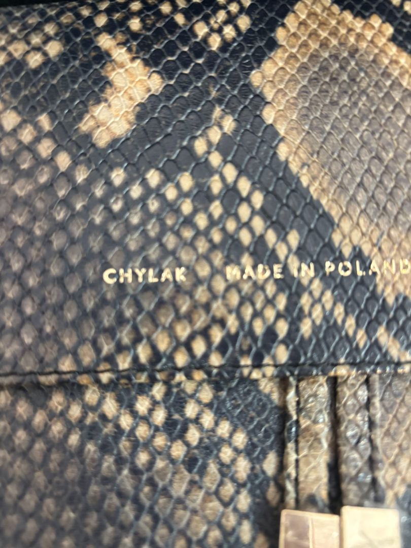 snakeskin Chylak Python-Embossed Leather Crossbody Bag, Length: 9.5 in Height: 6 in Depth: 2.5 in Strap Drop (Adjustable): 18โ22 in