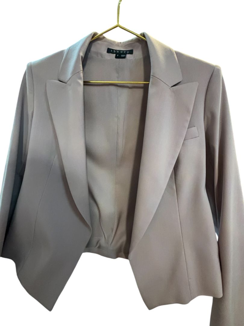 blush mauve Theory open jacket, 2