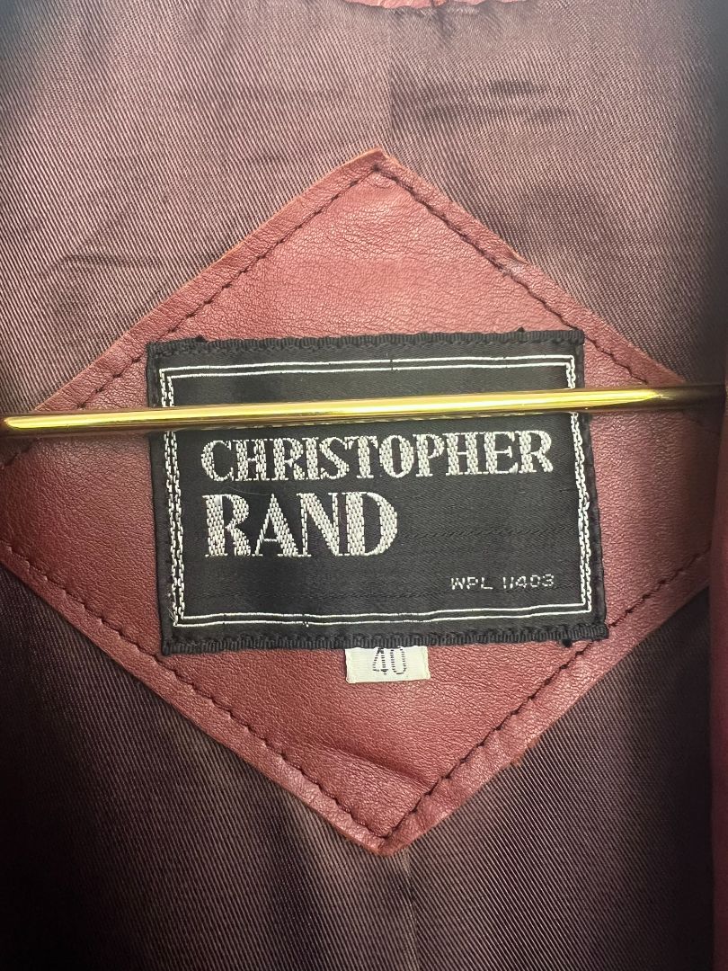 dark red Christopher Rand leather jacket, 40