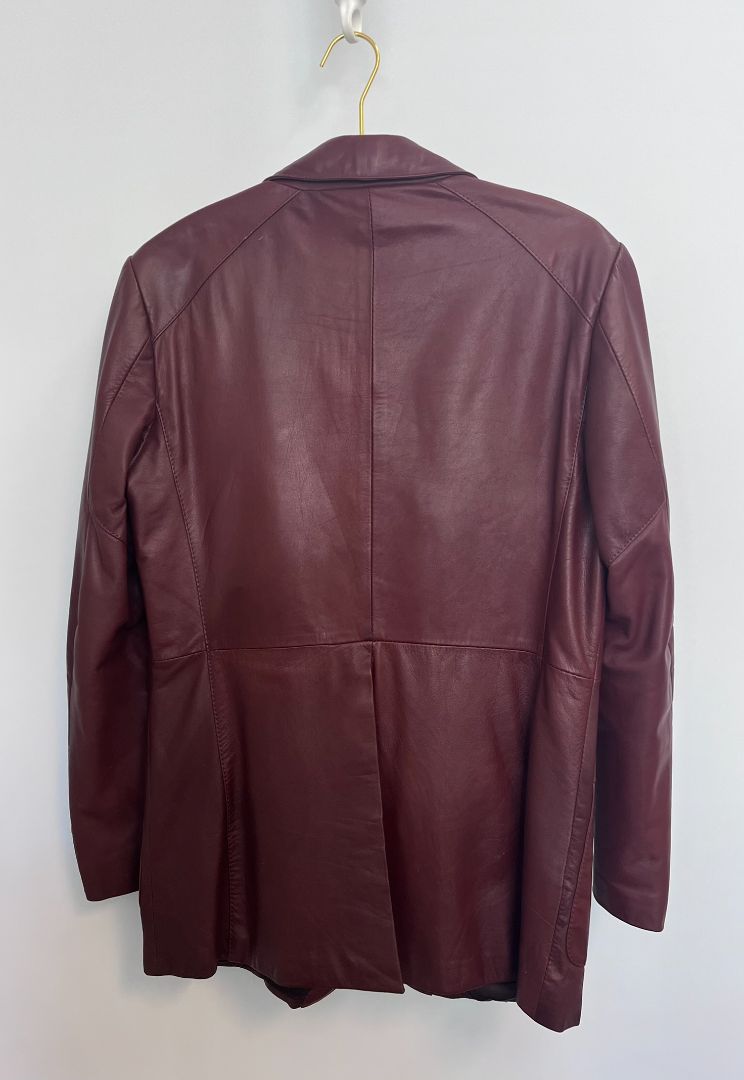 dark red Christopher Rand leather jacket, 40