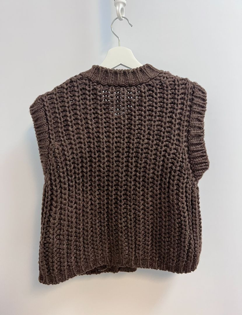 s zara button up vest, brown