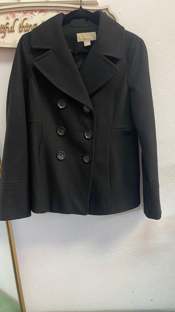black Michael Kors pea coat, M