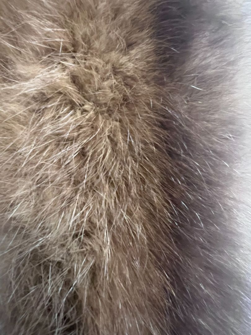 mushroom Liebes California mink scarf, 37 inch