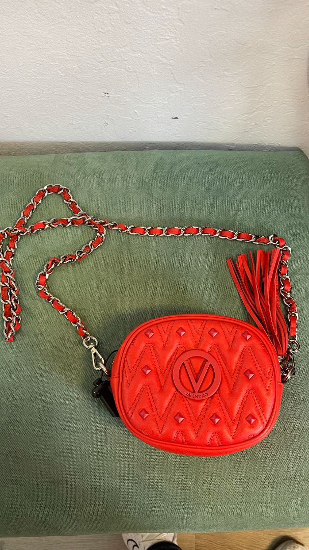 red Mario by Valentino crossbody bag with chain