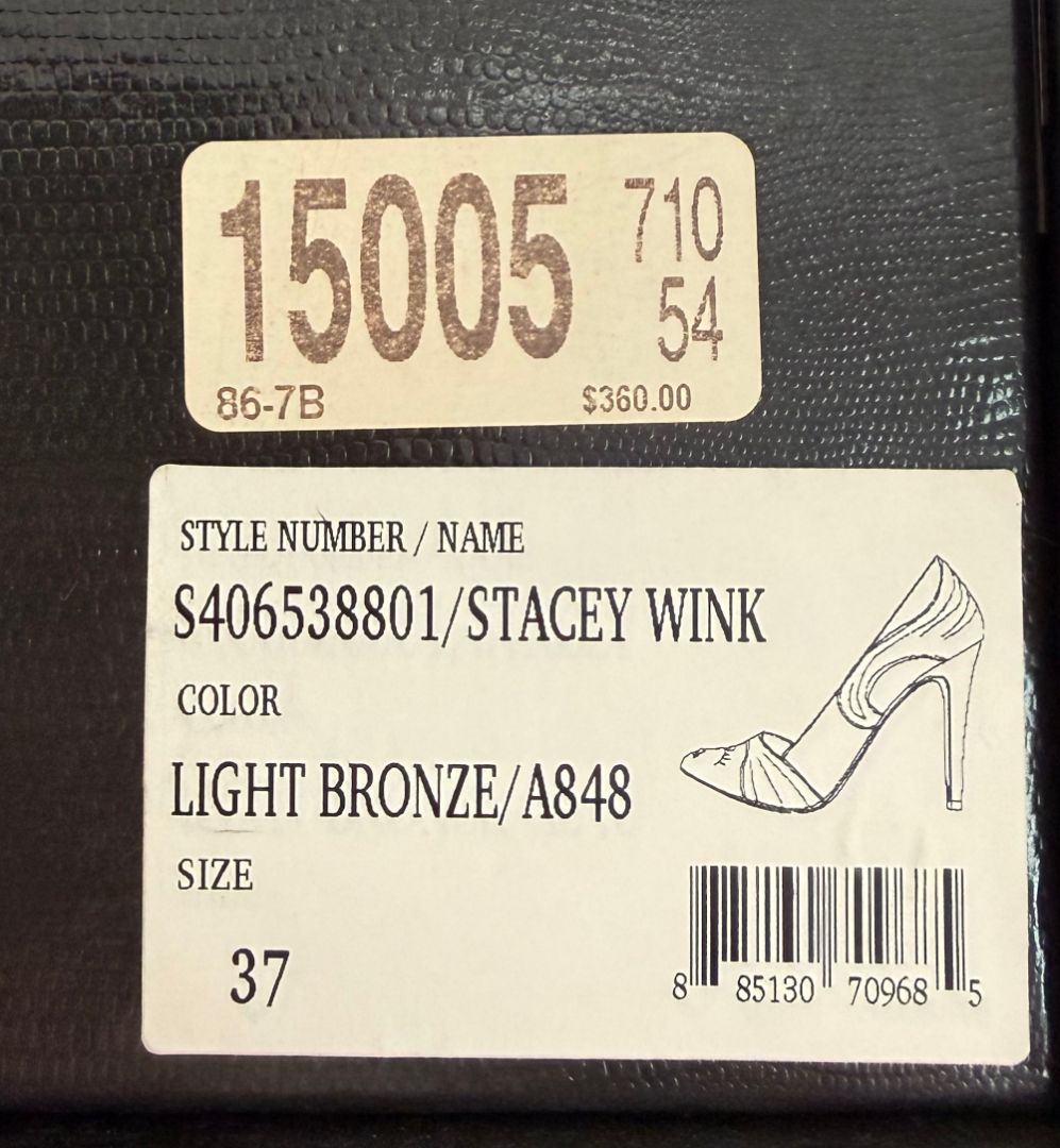 Light Bronze and Black Alice + Olivia Alice + Olivia Stacey Wink Heels – Size 37, 37