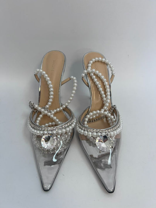 white multi Mach & Mach pearl pumps, NA