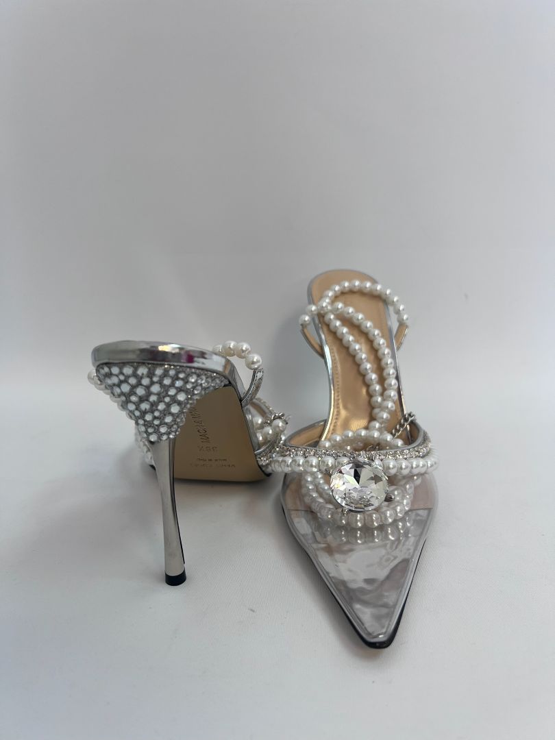 white multi Mach & Mach pearl pumps, NA