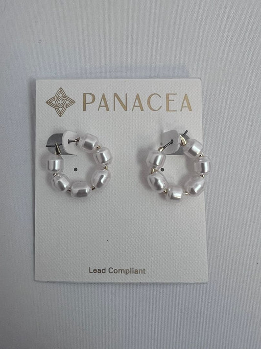 white Panacea pearl beaded earrings, NA
