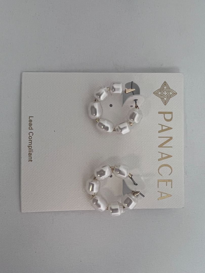 white Panacea pearl beaded earrings, NA