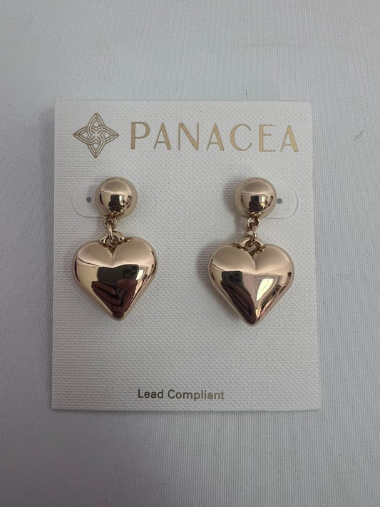 gold Panacea heart shaped earrings, NA